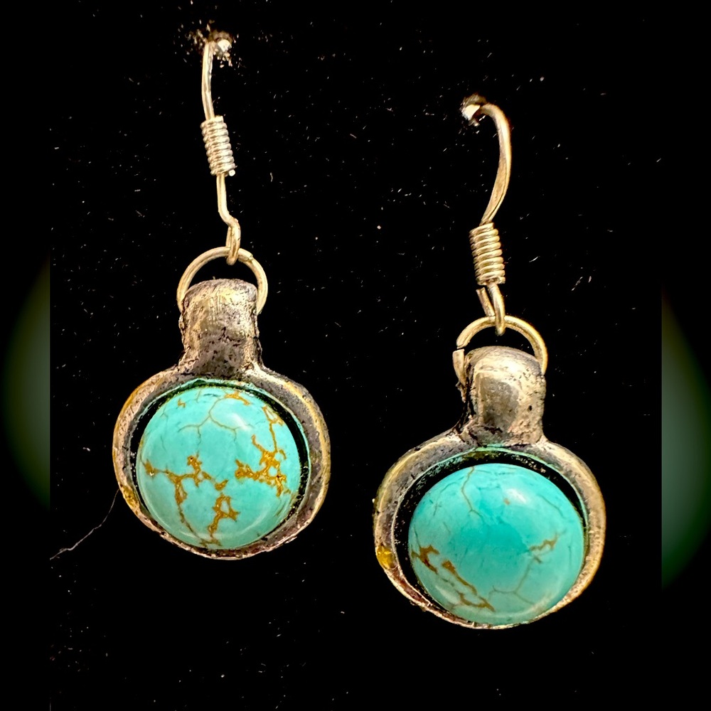 Contemporary Turquoise-like Statement Earrings!